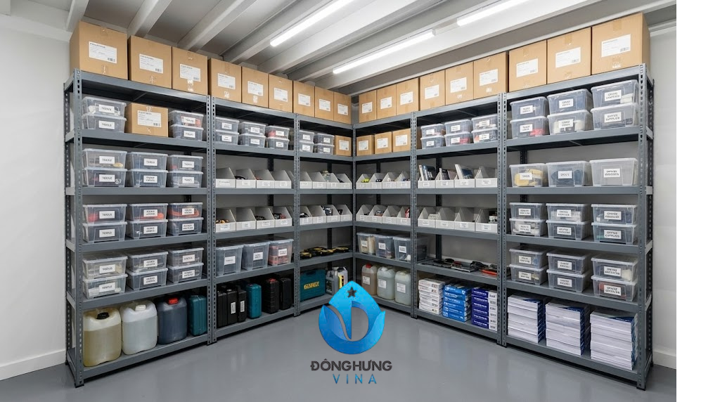 Kệ v lỗ 4 tầng: dài 1500 x rộng 400 x cao 1500 6 Hình ảnh thực tế kệ V lỗ 4 tầng dài 1.5m